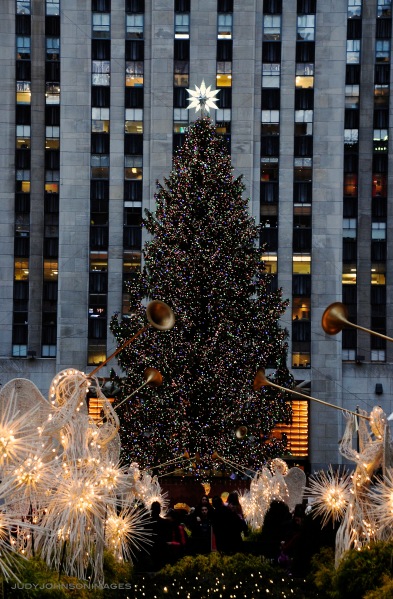 The Rockefeller Plaza Christmas tree.